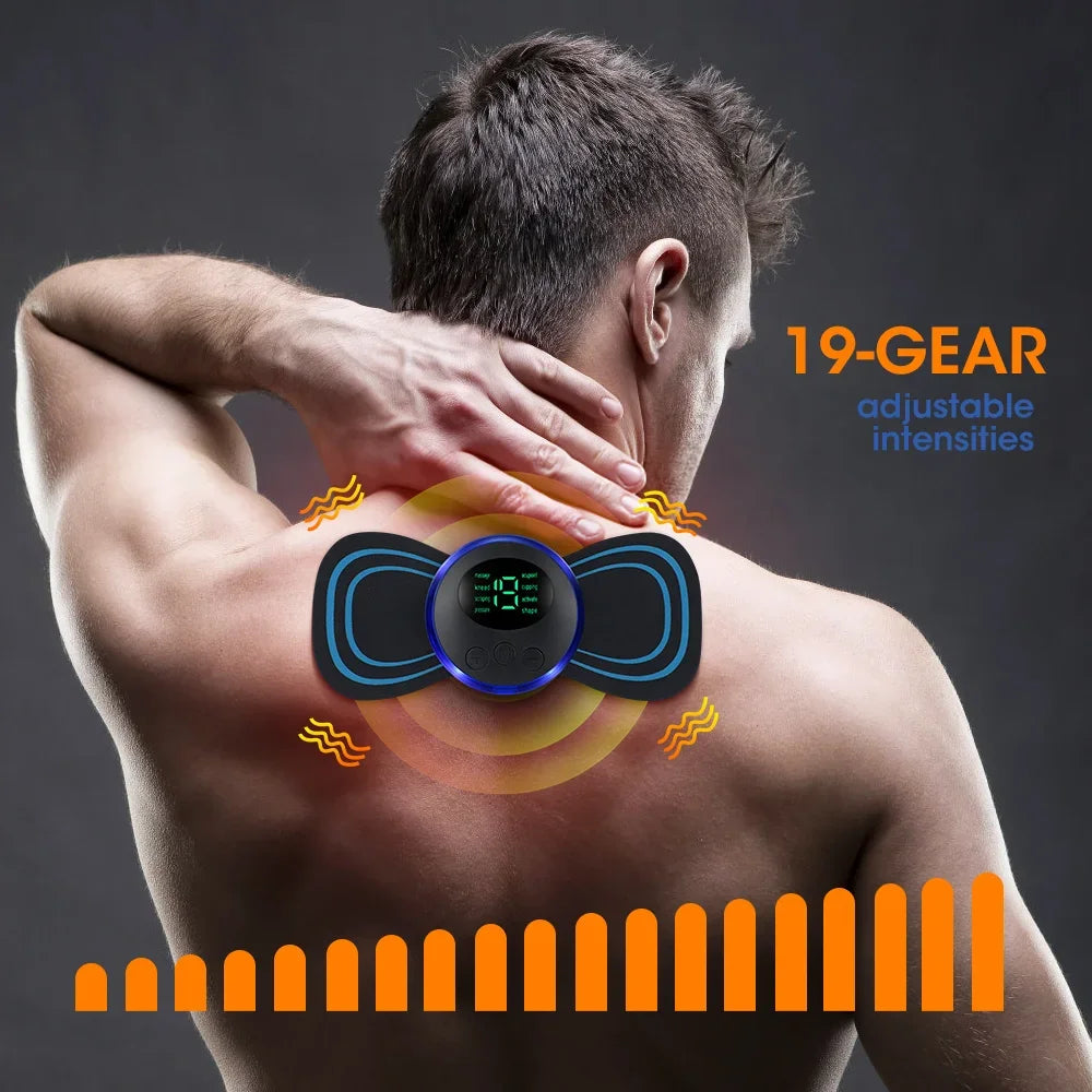 Masseur électrique de cou EMS, stimulateur de Massage musculaire, Instrument basse fréquence, patchs pour le dos, les cervicales et les mollets, Mini appareil pour douleurs articulaires